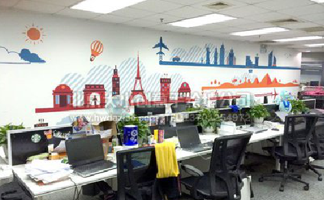 桐柏教你设计办公室墙绘的方法。